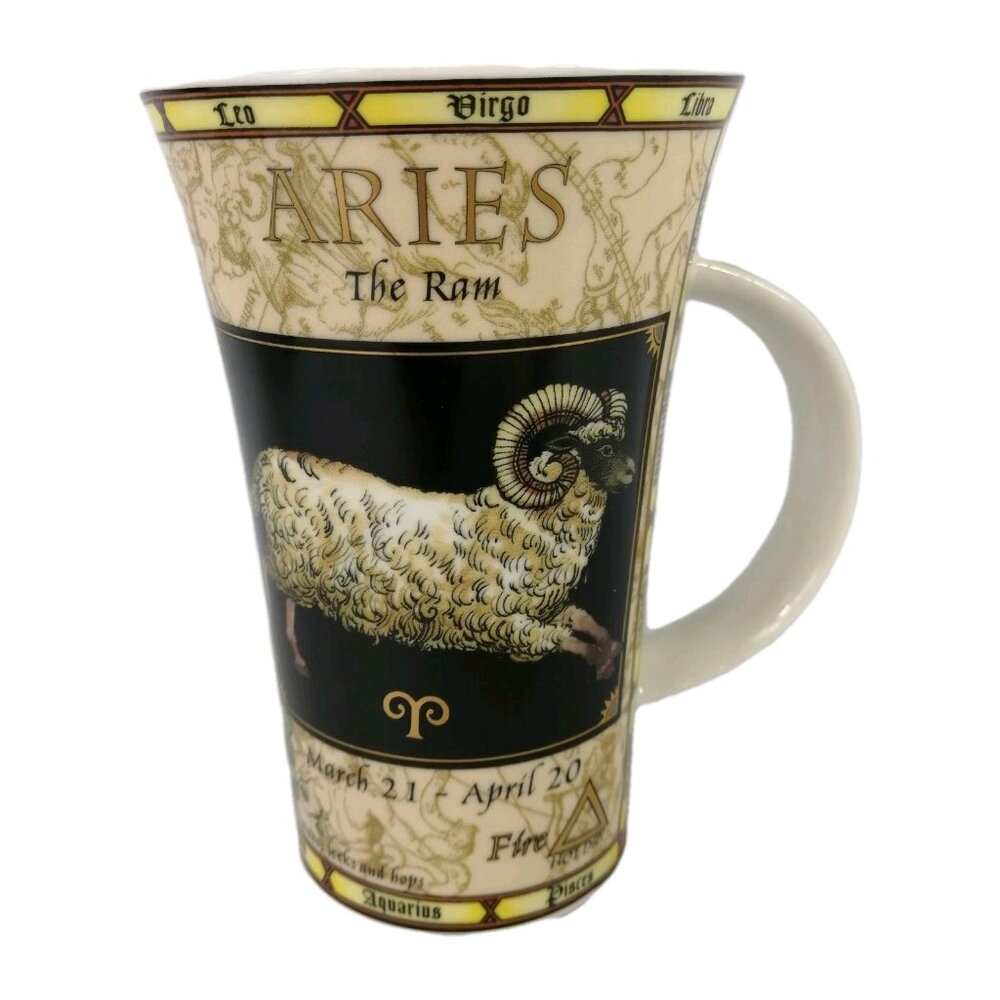 JACK DADD LARGE DUNOON FINE STONEWARE ARIES ZODIAC SIGN ASTROLOGY MUG 6''